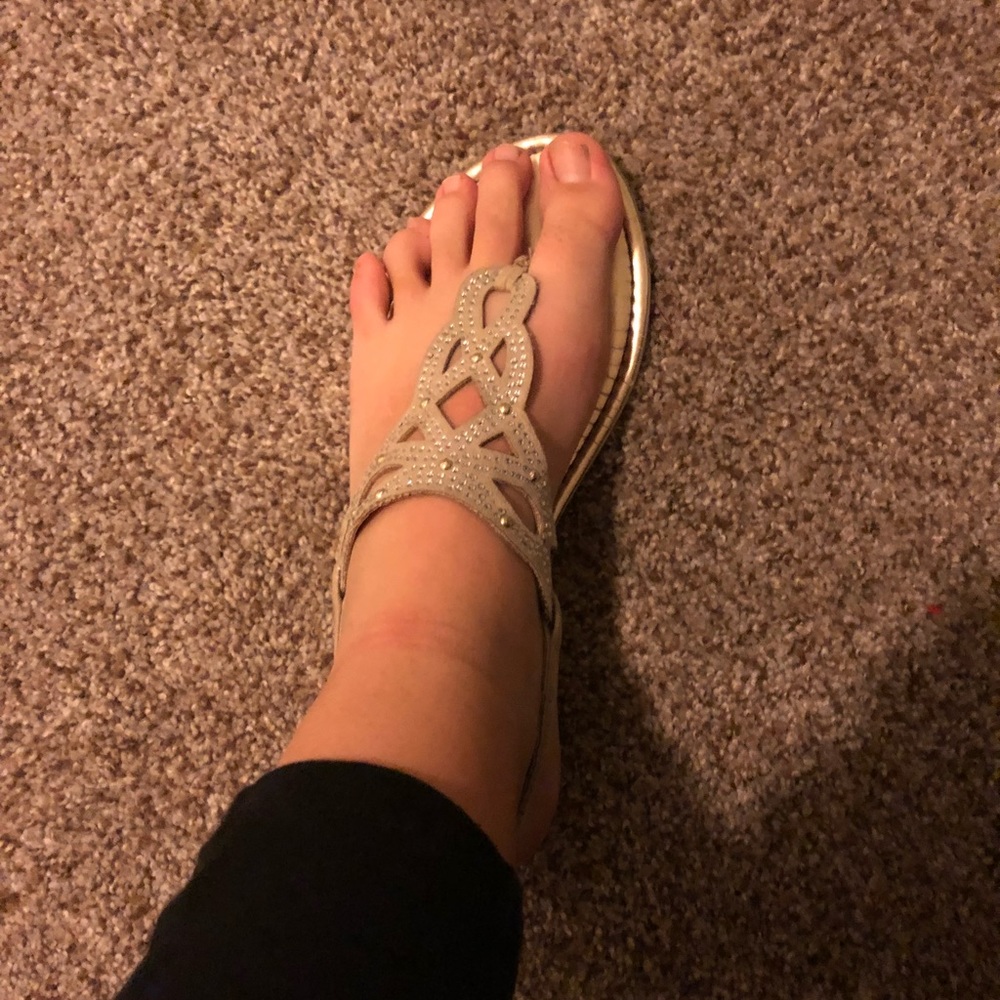 Tan and “dimond” sandals